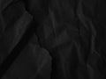 Black background. Crumpled wrinkled torn rough paper texture. Royalty Free Stock Photo