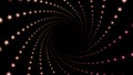 Black background. Design.Bright shiny lines make up a tunnel that moves forward in abstraction. Royalty Free Stock Photo