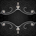 Black background with diamond jewelry border