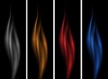 Black background with different color flames Royalty Free Stock Photo