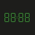 Black background electronic clock with four green numbers and datum 88:88 Ã¢â¬â repeating eighty eight