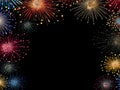 Black background with fireworks Royalty Free Stock Photo