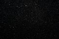 Black background glitter stars in beautiful style on dust. Luxury cosmic glitz effect. Night sky magic pattern