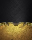 Black background with gold pattern. Template for design. copy space for ad brochure or announcement invitation, abstract backgroun Royalty Free Stock Photo