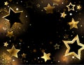 Black background with gold stars Royalty Free Stock Photo