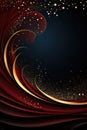 A Black Background With Gold Swirls And Stars Royalty Free Stock Photo