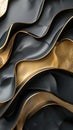 Black Background With Gold Swirls and Stars Royalty Free Stock Photo