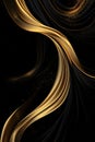 Black Background With Gold Swirls and Stars Royalty Free Stock Photo