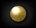 Black Background And Golden Glitter Ball