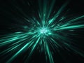 Black Background With Green And Cyan Light Beams Flying At High Speed Creating Space Warp Effect Royalty Free Stock Photo