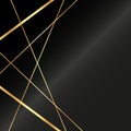 Black background with grunge texture decorated with Shiny golden lines. black gold luxury background Royalty Free Stock Photo