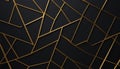 Black background with intersecting gold geometric lines 2 Royalty Free Stock Photo