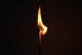 black background match flame Royalty Free Stock Photo