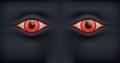 Black Background with red human eyes.