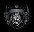 Black Background Roaring Lion