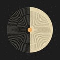 Minimalist Jazz Record With Orange Circle And Empty Star
