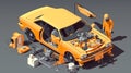 Black background vector illustration elements about auto repair shop