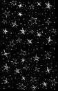 Black background with white stars painted on it