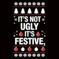 Black background with white text and festive holiday decorations Royalty Free Stock Photo