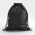 Black backpack mockup without pattern and decorations isolated on white Royalty Free Stock Photo