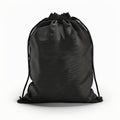 Black backpack mockup without pattern and decorations isolated on white Royalty Free Stock Photo