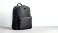 Black Backpack on White Background Royalty Free Stock Photo