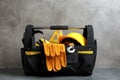 Black bag with construction tools Royalty Free Stock Photo
