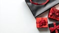 black bag red gift boxes Royalty Free Stock Photo