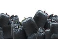 Black bag of rubbish isolated on white background Royalty Free Stock Photo