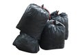 Black bag of rubbish isolated on white background Royalty Free Stock Photo