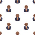 Black Bald Businessman Seamless Pattern