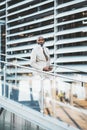 Black Bald Man in Suit, Striped Tie Royalty Free Stock Photo