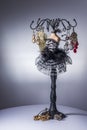 Black balerina jewelery stand Royalty Free Stock Photo