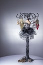 Black balerina jewelery stand Royalty Free Stock Photo