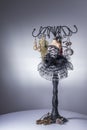 Black balerina jewelery stand Royalty Free Stock Photo