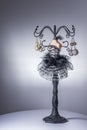 Black balerina jewelery stand Royalty Free Stock Photo