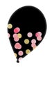 Black balloon with pink Gold Polkadots on bottom and transparent background