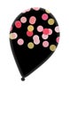 Black balloon with pink Gold Polkadots on top