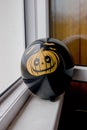 Black balloon with a pumpkin drawnHalloween symbol Royalty Free Stock Photo