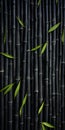 Black Bamboo Forest Wallpaper: Organic Material With Leaf Patterns