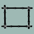 Black bamboo frame background.