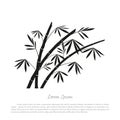 Black bamboo silhouette on a white background Royalty Free Stock Photo