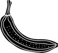 black banana fruit silhouette or food logo flat illustration for tropical areas and fruits seaso