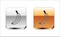 Black Banana icon isolated on white background. Silver and gold square buttons. Vector Royalty Free Stock Photo