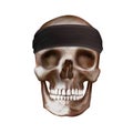 Black Bandana buff on skull