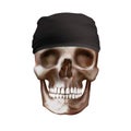 Black Bandana buff on skull