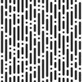Black bands and dots on white background. Abstract seamless dash