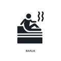 black banja isolated vector icon. simple element illustration from sauna concept vector icons. banja editable logo symbol design