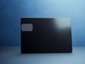 Black bank card on blue background AI