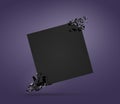 Black banner in a form of a square with explosed corners Royalty Free Stock Photo